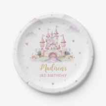 Plaques papier de la fête d'anniversaire Princesse