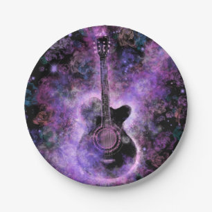 Assiettes En Carton Plaques papier de la guitare musicale
