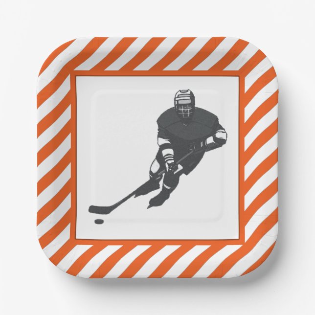 Assiettes En Carton Plaques papier de l'équipe de hockey (Recto)