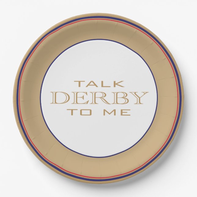 Assiettes En Carton Plaques papier Derby Horse Race Party (Devant)