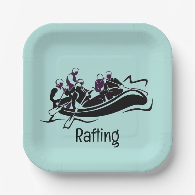 Assiettes En Carton Plaques papier design de Rafting de rivière White  (Recto)