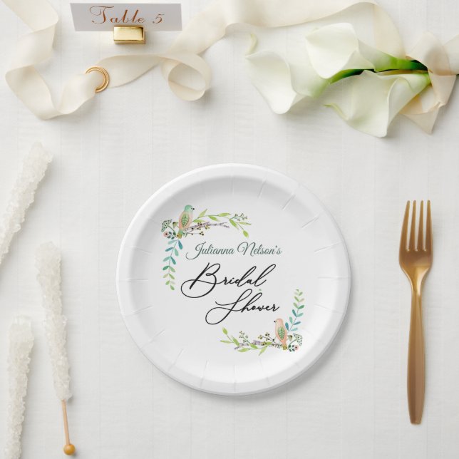 Assiettes En Carton Plaques papier d'oiseaux aquatiques (Mariage)