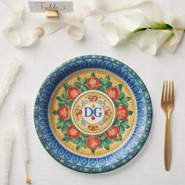 Assiettes En Carton Plaques papier Dolce & Gabbana Carretto Siciliano (Mariage)