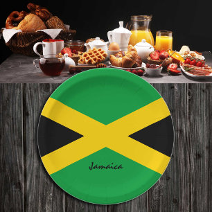 Assiettes En Carton Plaques papier drapeau jamaïcain & fête jamaïcaine