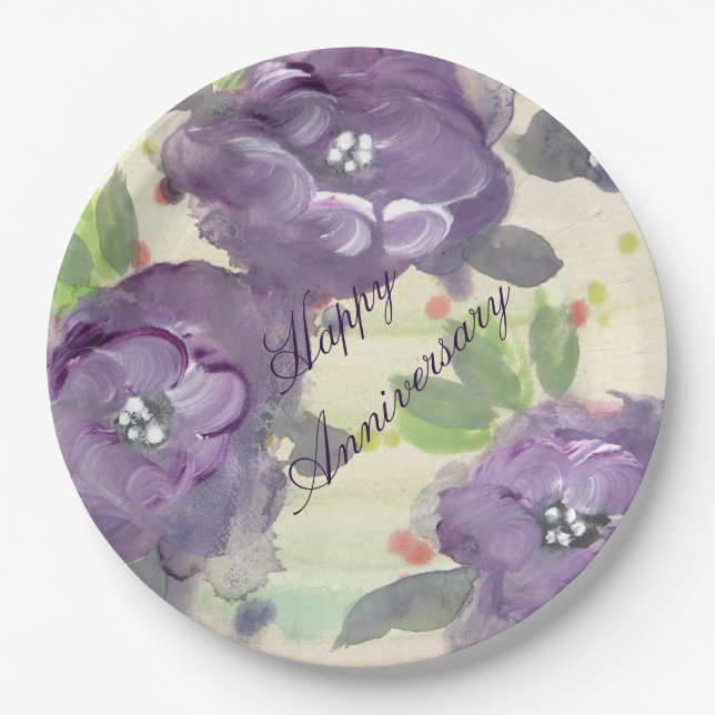 Assiettes En Carton Plaques papier du bon anniversaire (Devant)