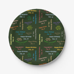 Assiettes En Carton Plaques papier Février, 15 Anniversaire