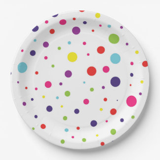 Assiettes En Carton Plaques papier Fiesta Polka Dot Vibrantes
