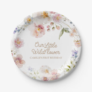 Assiettes En Carton Plaques papier fleur sauvage fille 1er anniversair