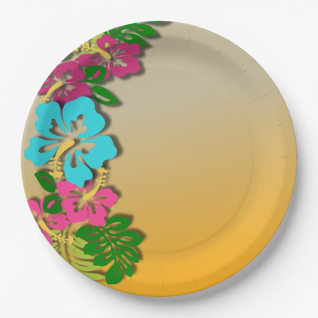 Assiettes En Carton Plaques papier Hawaii Luau Party (Devant)