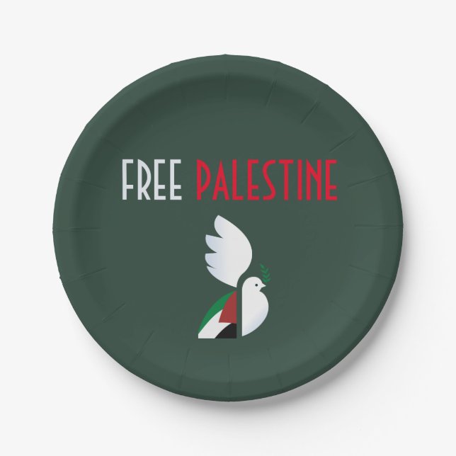 Assiettes En Carton Plaques papier Palestine libre - Vaisselle Solidar (Devant)