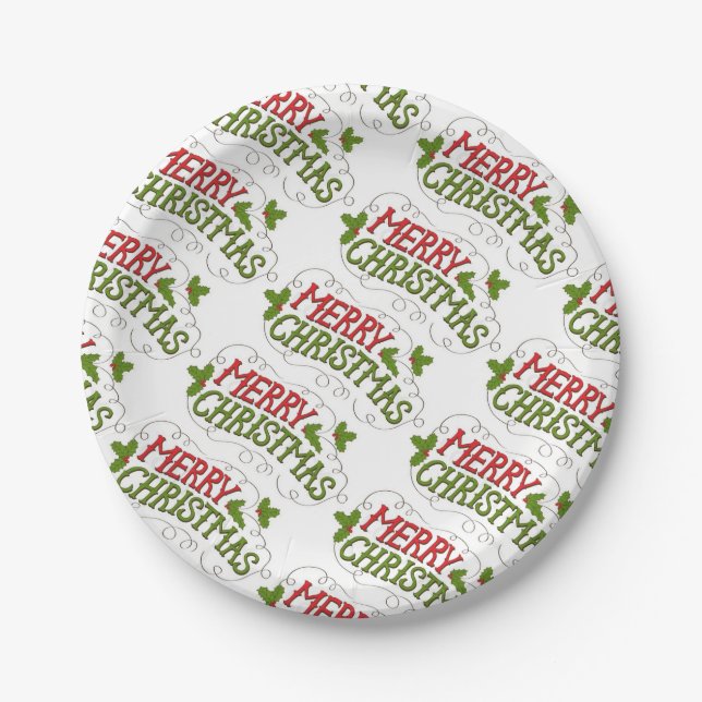 Assiettes En Carton Plaques papier personnalisées/Joyeux Noël (Devant)