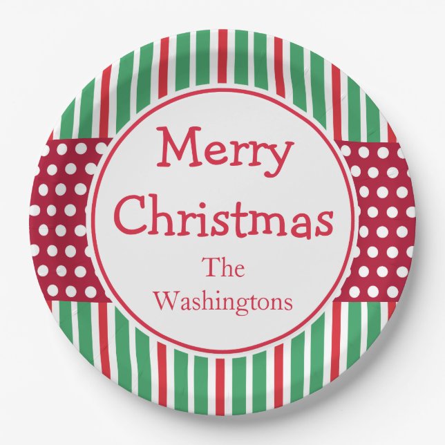 Assiettes En Carton Plaques papier personnalisées pour le dîner de Noë (Devant)