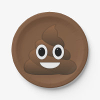 Plaques Papier Poop Emoji, 7"