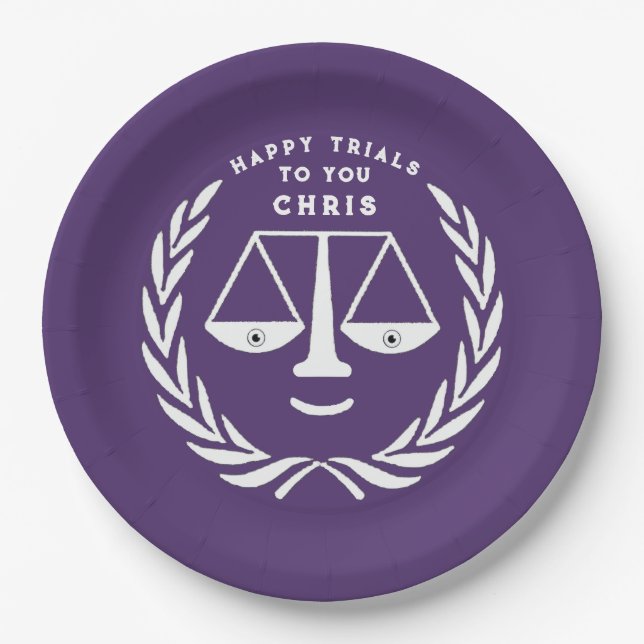 Assiettes En Carton Plaques papier pour la fin d'études de droit de l' (Devant)