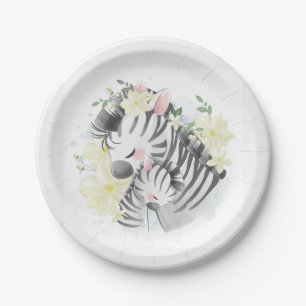 Assiettes En Carton Plaques papier pour maman et bébé Zebra