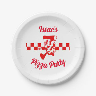 Assiettes En Carton Plaques papier Retro Pizza Party