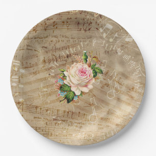 Assiettes En Carton Plaques papier Rose vintage