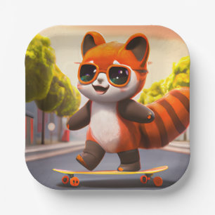 Assiettes En Carton Plaques Papier Roulettes Panda Rouge