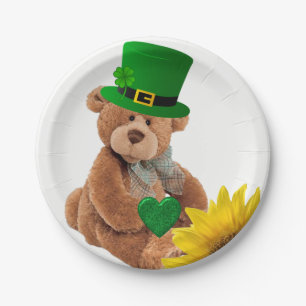 Assiettes En Carton Plaques papier St. Patrick's Day Teddy Bear