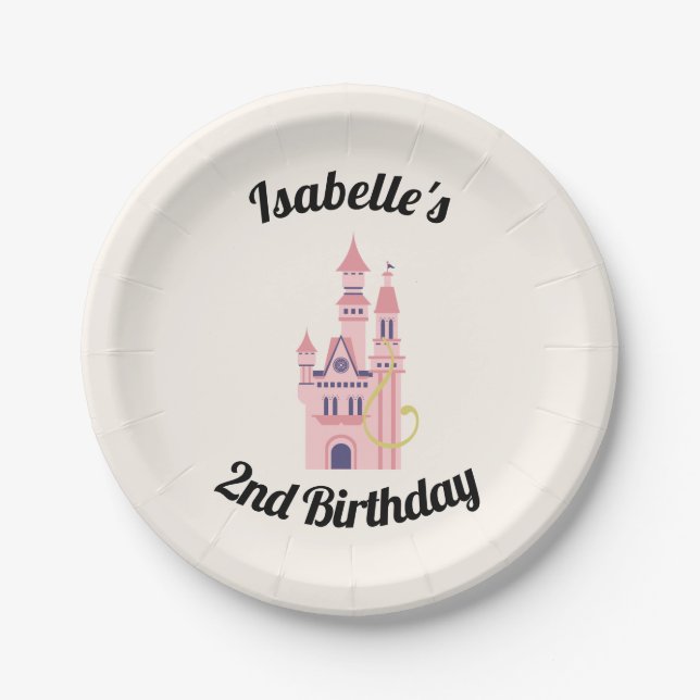 Assiettes En Carton Plaques personnalisées Rapunzel Party (Devant)