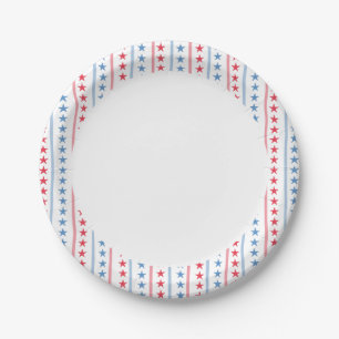 Assiettes En Carton Plaques rouges blanches et bleues