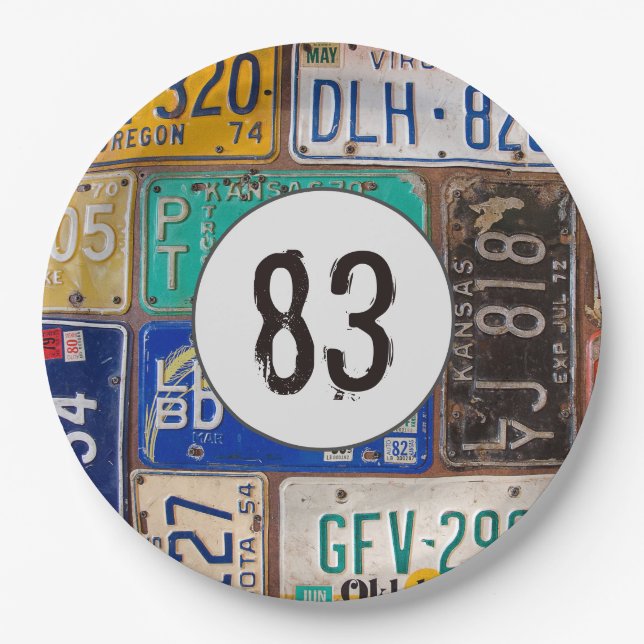 Assiettes En Carton Plaques rouillées 83ème anniversaire (Devant)