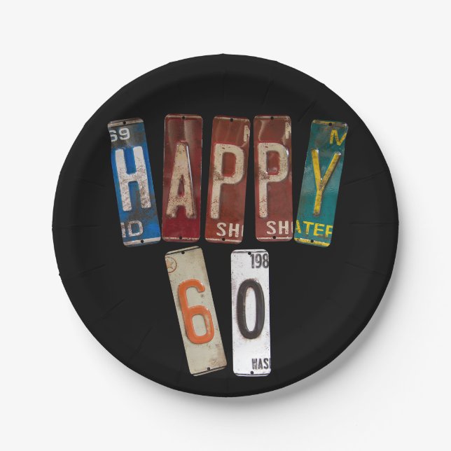 Assiettes En Carton plaques rouillées pour 60e anniversaire (Devant)