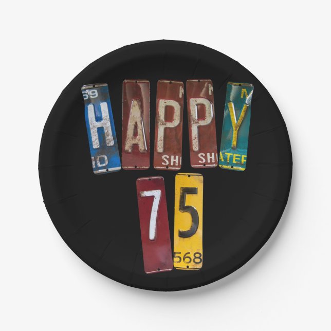 Assiettes En Carton plaques rouillées pour 75e anniversaire (Devant)