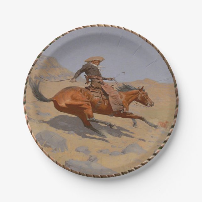 Assiettes En Carton Plaques Western Cowboy Old West Party (Devant)