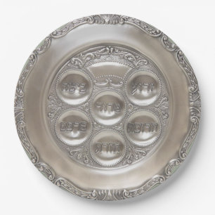 Assiettes En Carton Plat argenté de Seder