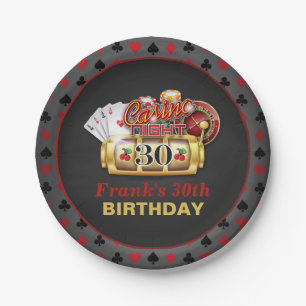 Assiettes En Carton Plat d'anniversaire de casino - 30ème anniversair
