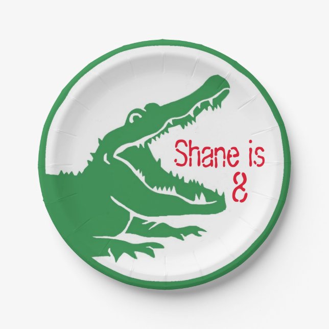 Assiettes En Carton Plat de coutume d'alligator (Devant)