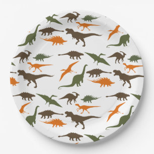 Assiettes En Carton Plat de dinosaure, fête d'anniversaire