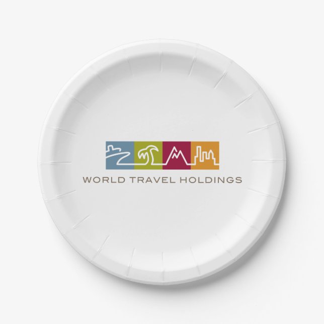 Assiettes En Carton Plat de participations de voyage du monde (Devant)