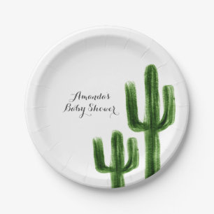 Assiettes En Carton Plat de partie de papier de cactus de Boho de