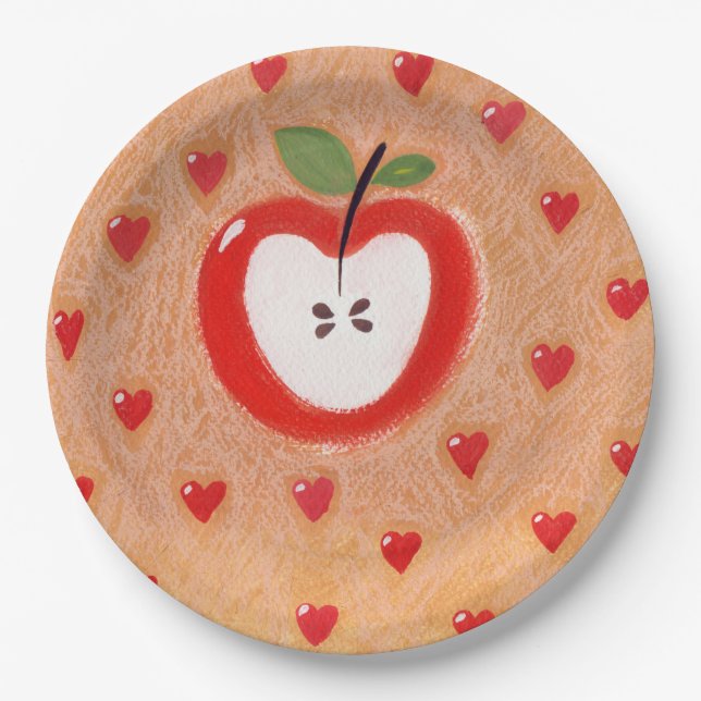 Assiettes En Carton Plat de tarte aux pommes (Devant)