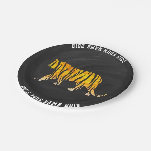 Assiettes En Carton plat fait sur commande de partie du tigre 08of12 (Angle)