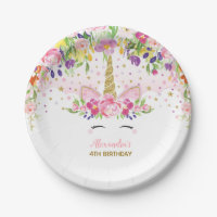 Plat floral de fête d'anniversaire de fille de