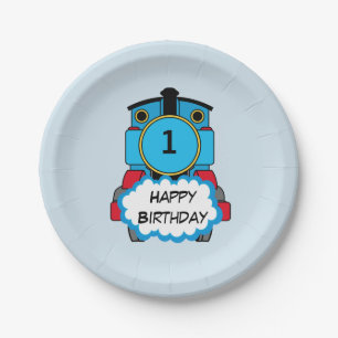 Assiettes En Carton Plat heureux d'anniversaire de garçon de train