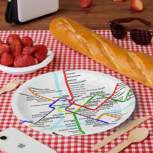 Assiettes En Carton Plate de métro Washington d c (Pique-nique)
