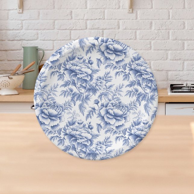 Assiettes En Carton Plate de papier Baptême de toile bleue (Créateur téléchargé)