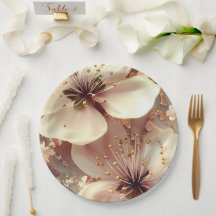 Plate de papier mariage/douche à fleurs