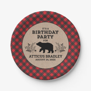 Assiettes En Carton Plate-forme de fête d'anniversaire de Lumberjack