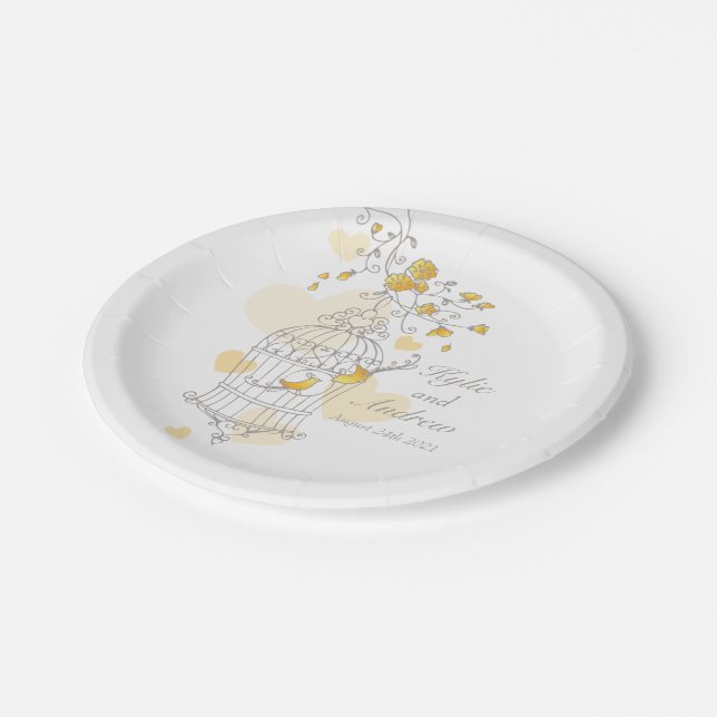 Assiettes En Carton Plate-forme de papier personnalisé jaune pour oise (Angle)