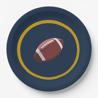 Assiettes En Carton Plate-forme en papier marine et or de football