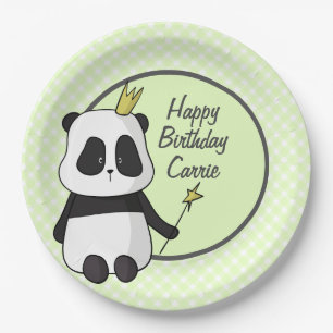 Assiettes En Carton Plate Papier Panda d'anniversaire mignonne
