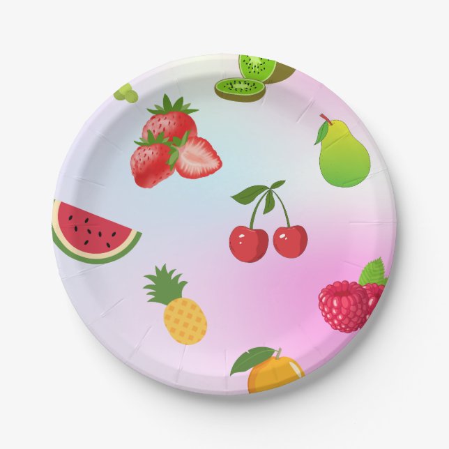 Assiettes En Carton Plateau de fruits (Devant)