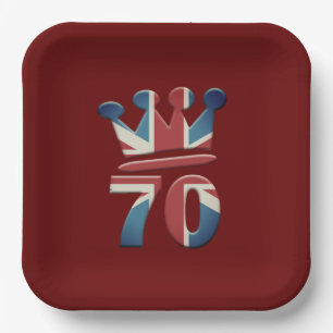 Assiettes En Carton Platinum Jubilee Queen Elizabeth 70