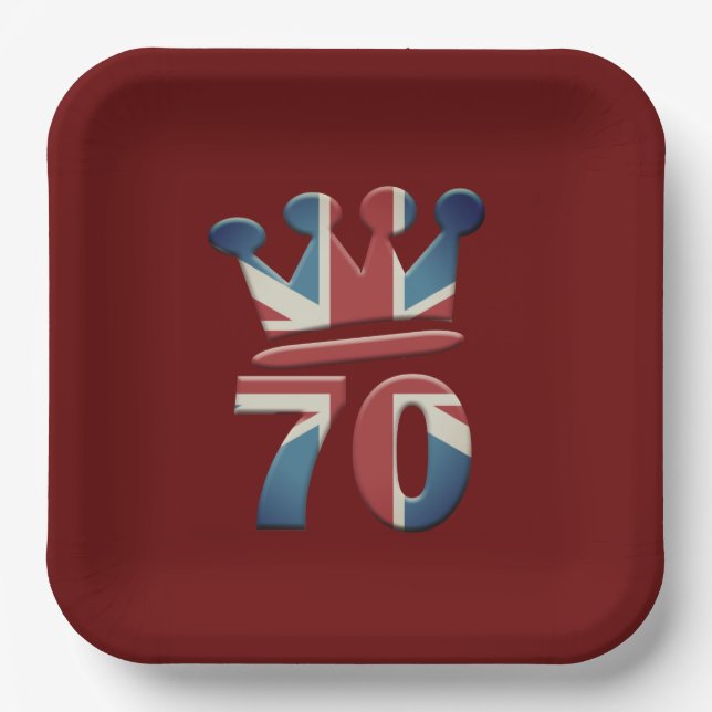 Assiettes En Carton Platinum Jubilee Queen Elizabeth 70 (Recto)