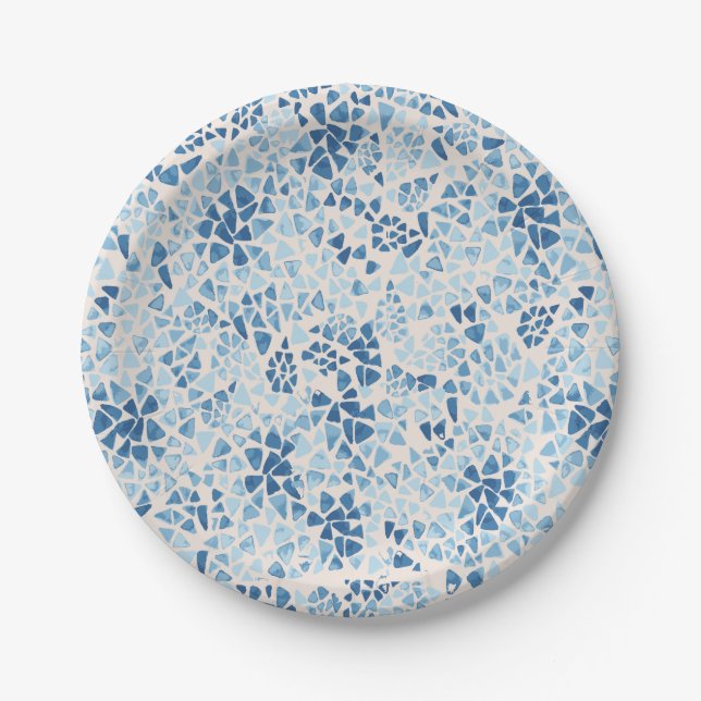Assiettes En Carton Plato de papel con diseño de azulejo partido. (Devant)